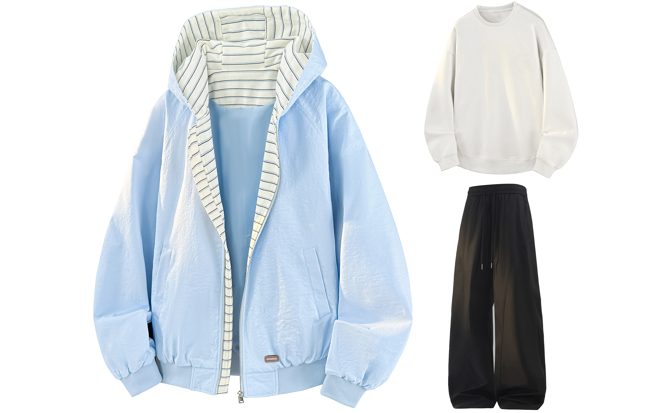 

Повседневная спортивная одежда Unisex WARRIOR, moon синий+белый+черный[free diy badge]