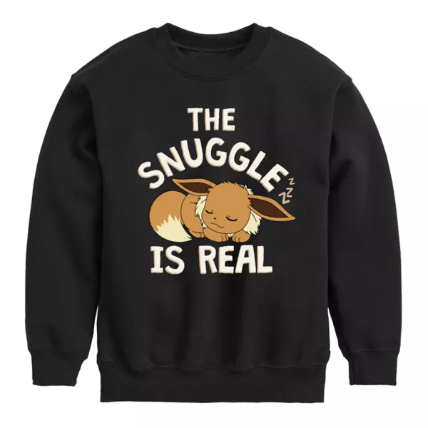 

Толстовка из флиса с покемоном Иви "Snuggle Is Real" для мальчиков 8-20 лет Licensed Character, черный