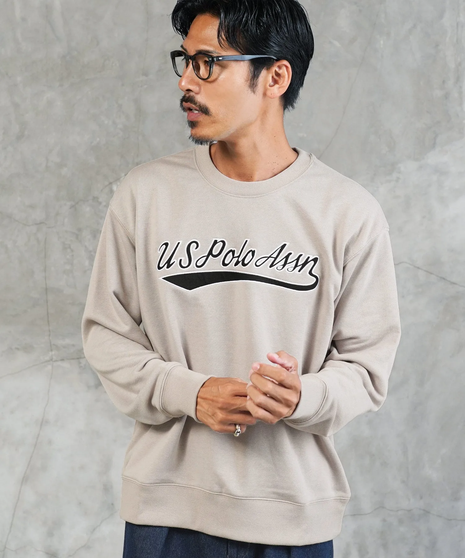 Свитшот с круглым вырезом, US.POLO ASSN. U.S. Polo Assn., B Greige