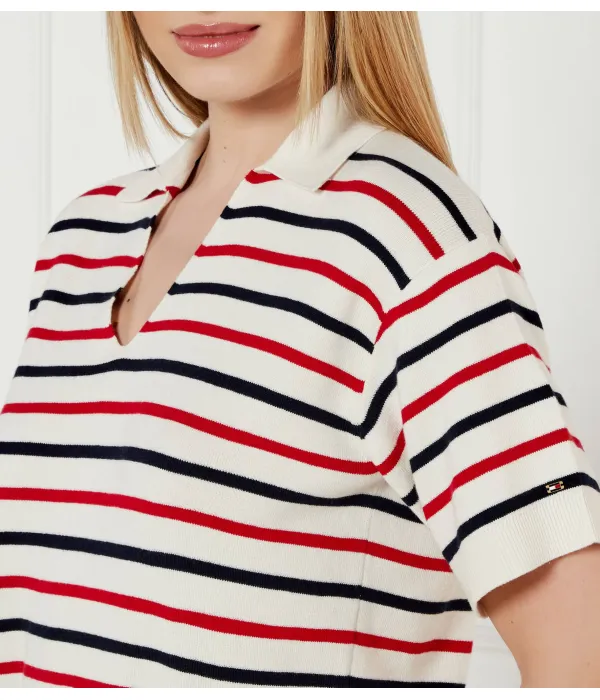Футболка поло Loose fit Tommy Hilfiger, бежевый — фото 4