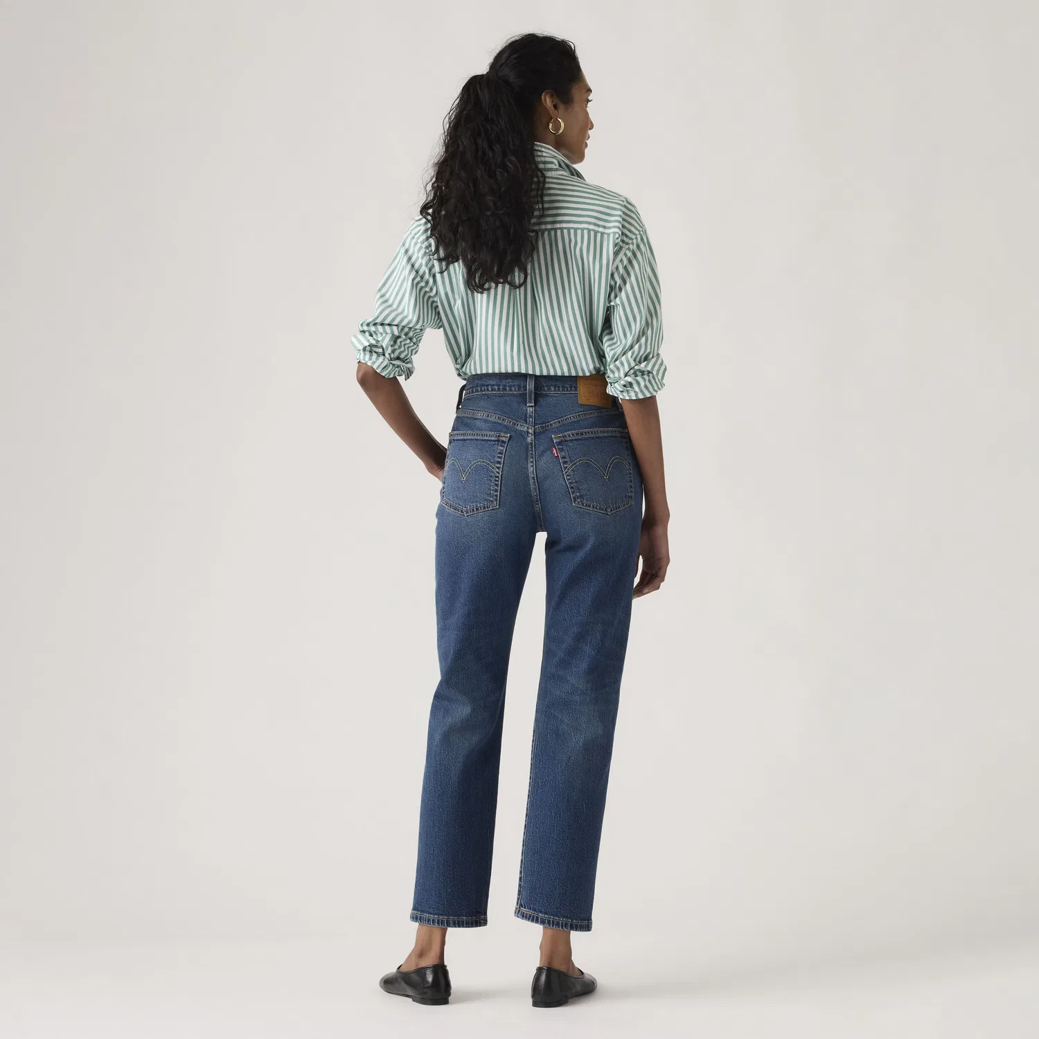 Женские укороченные легкие джинсы 501 Original Levi's, Dark Wash — фото 3