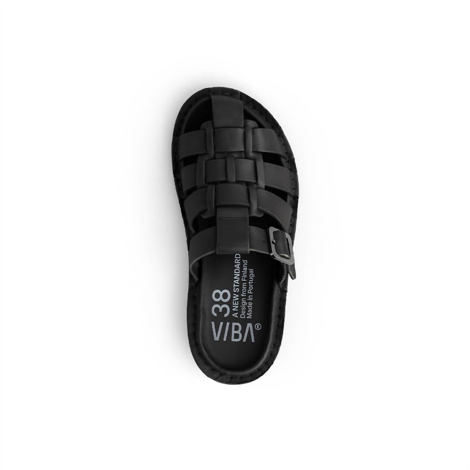 Women's Amalfi Leather Preto Sandal In Black VIBAe — фото 3