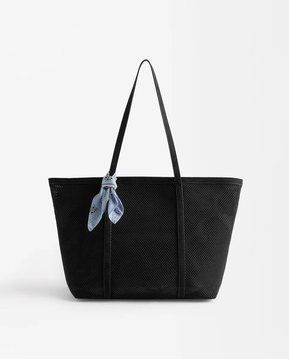

Сумка-шоппер из сетки со съемным мешочком для туалетных принадлежностей и застежкой-молнией Parfois, черный
