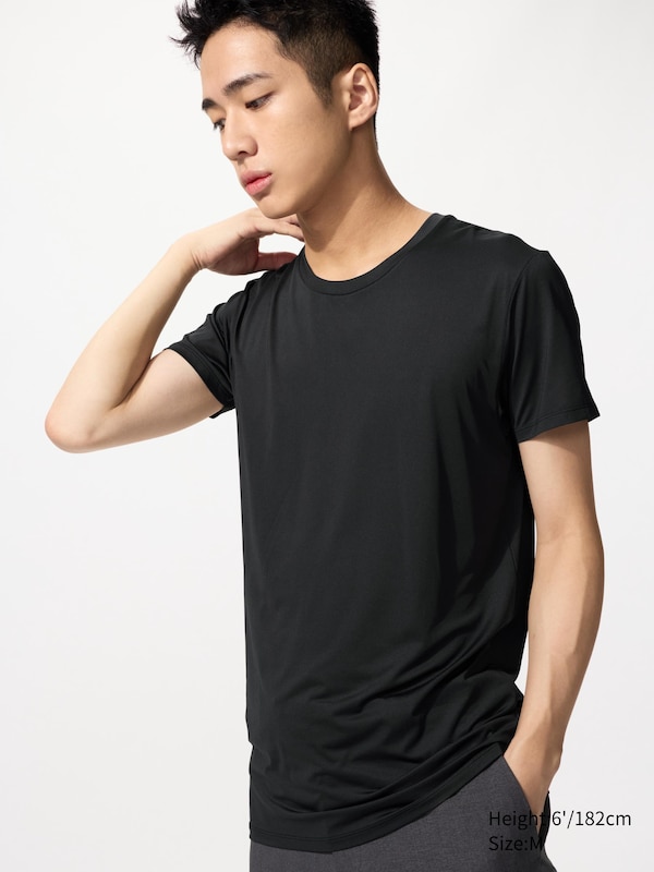 Футболка AIRism с круглым вырезом Uniqlo, 09 black