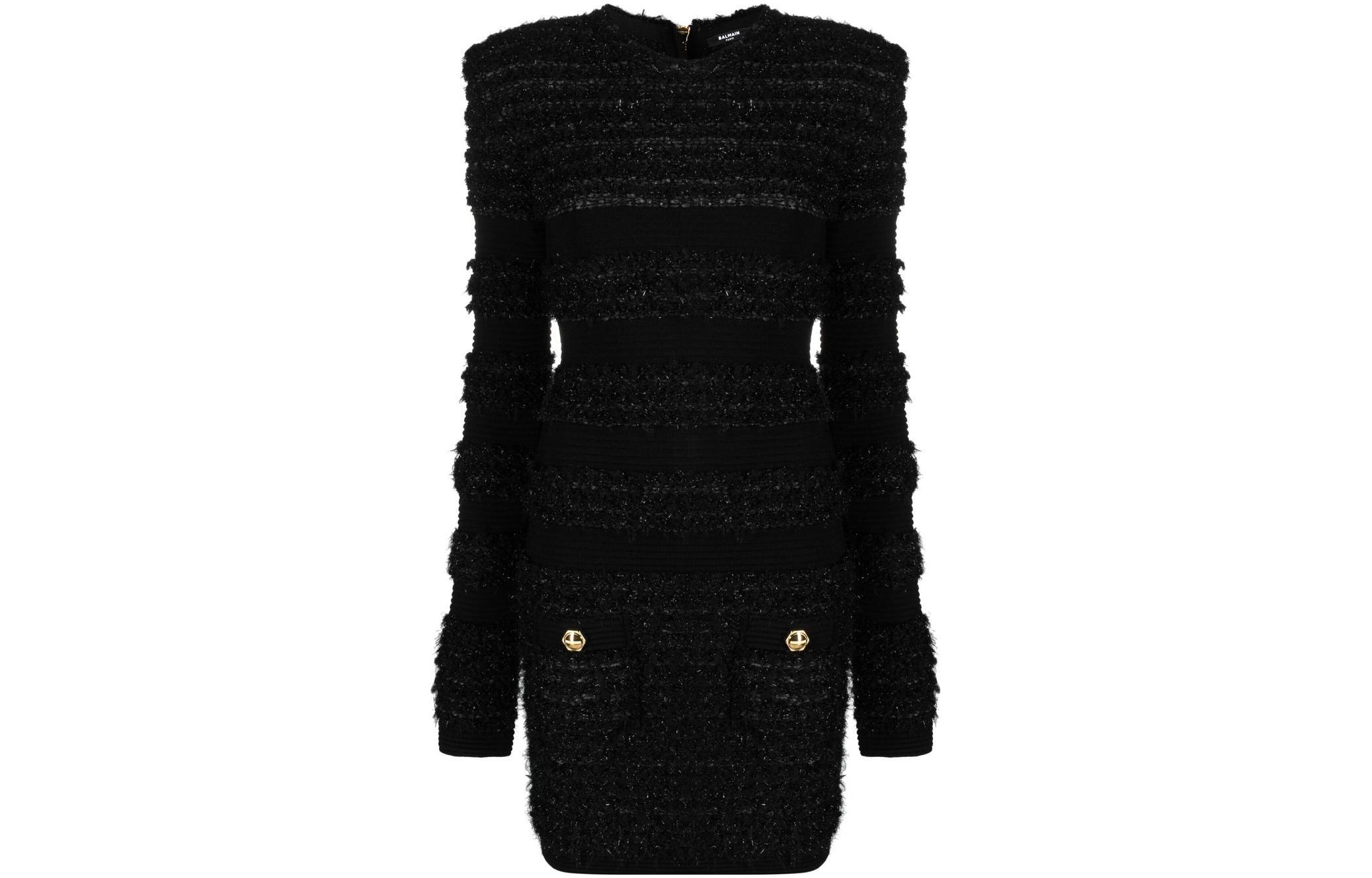 

Мини-платье из твида BALMAIN, черный