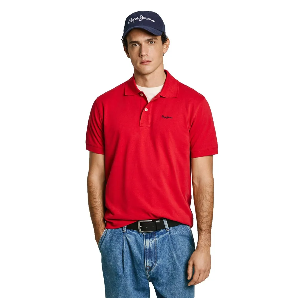 

Поло с коротким рукавом Pepe Jeans Essential Contrast Logo, красный