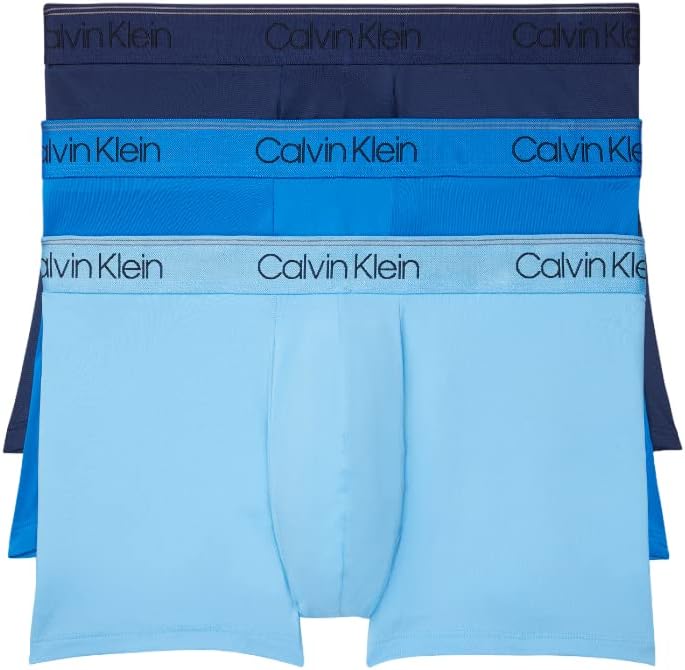 

Комплект из 3 трусов-боксеров Calvin Klein Men's Underwear Micro Stretch, 1 New Navy, 1 Artesian Blue, 1 Blue Paradise