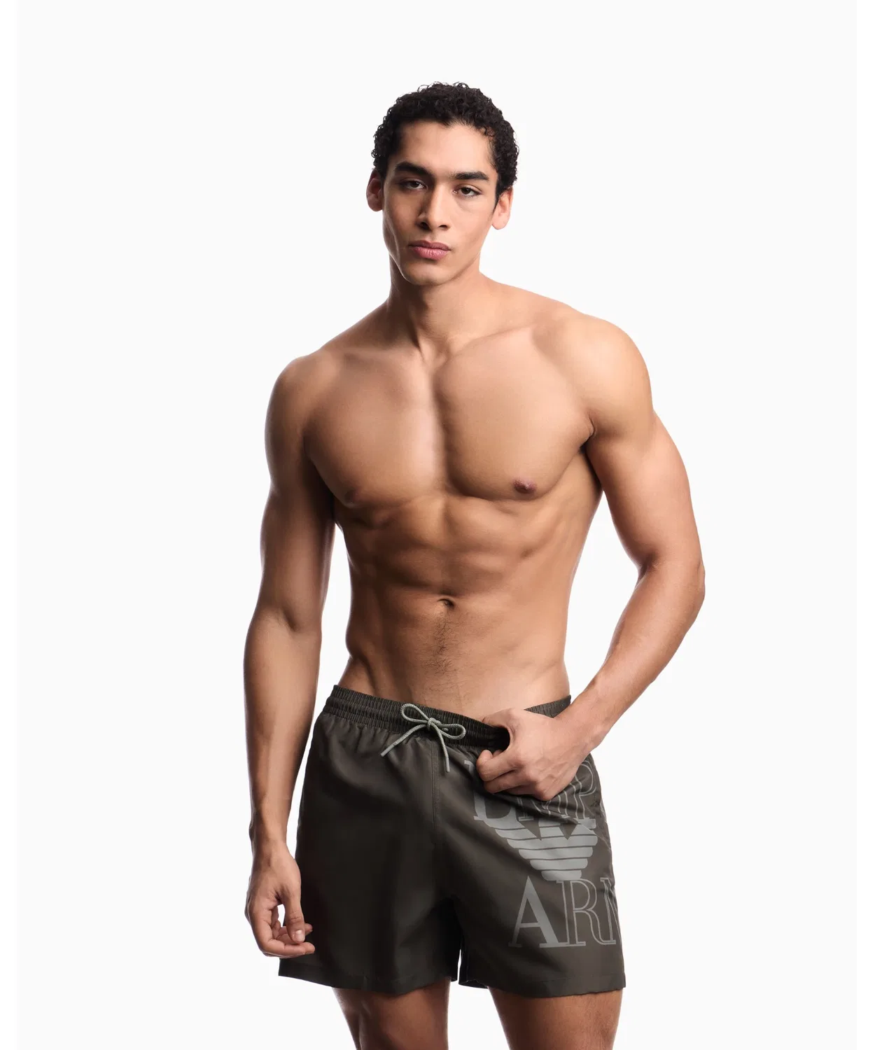 Плавки Emporio Armani с логотипом, оливковый