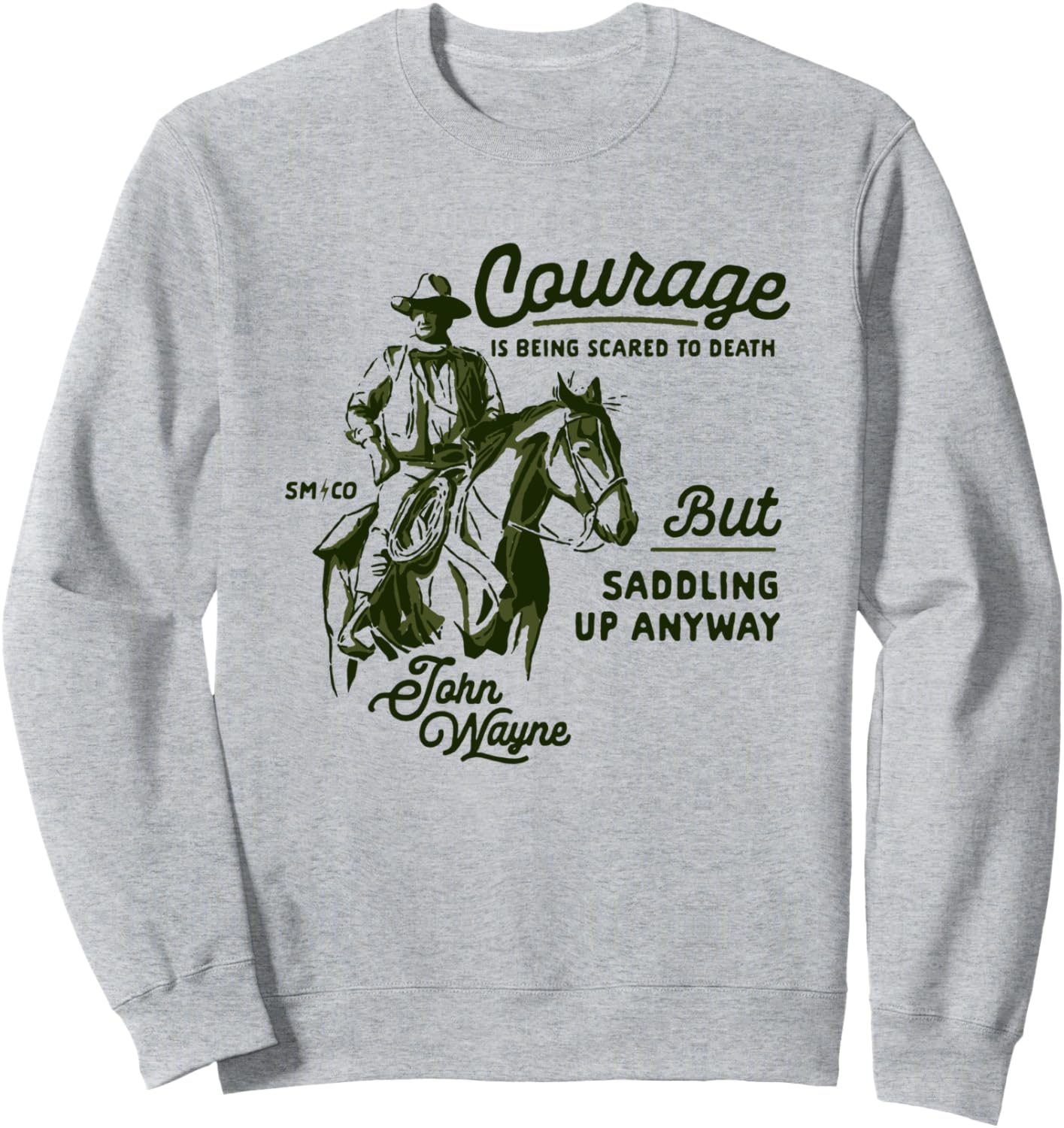 

Зеленая толстовка с надписью «Джон Уэйн: Ковбойская храбрость» John Wayne