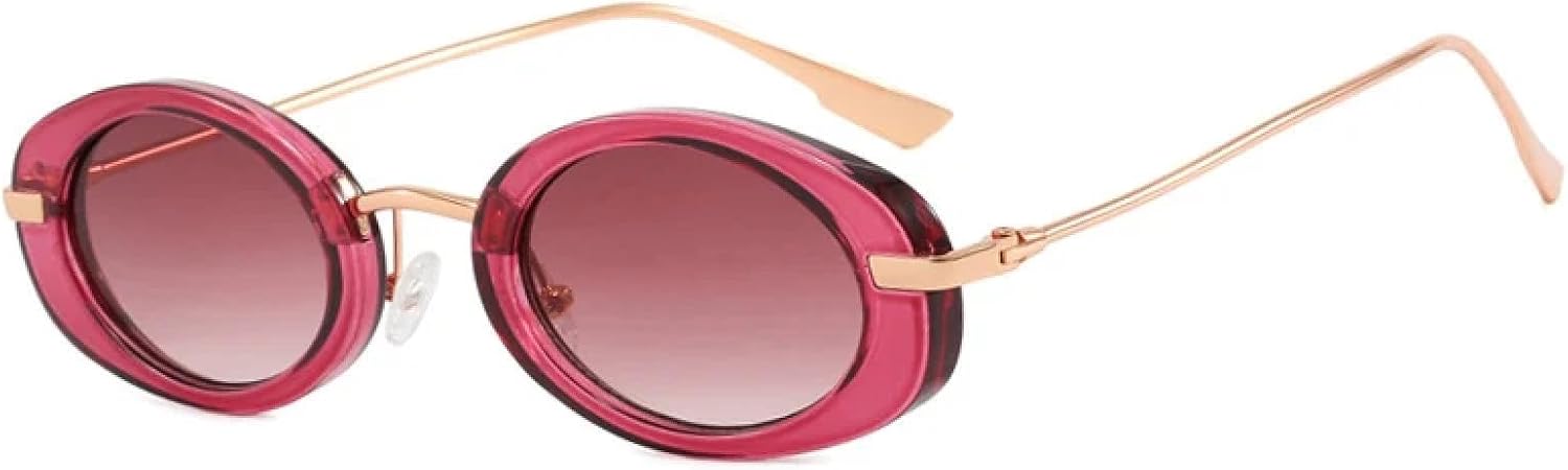 

Солнцезащитные очки с защитой от УФ-излучения UV400 | Овальные, в стиле панк, с металлическим блеском | Для женщин и мужчин, для занятий спортом на открытом воздухе и вождения DSVIGF, Purple Red