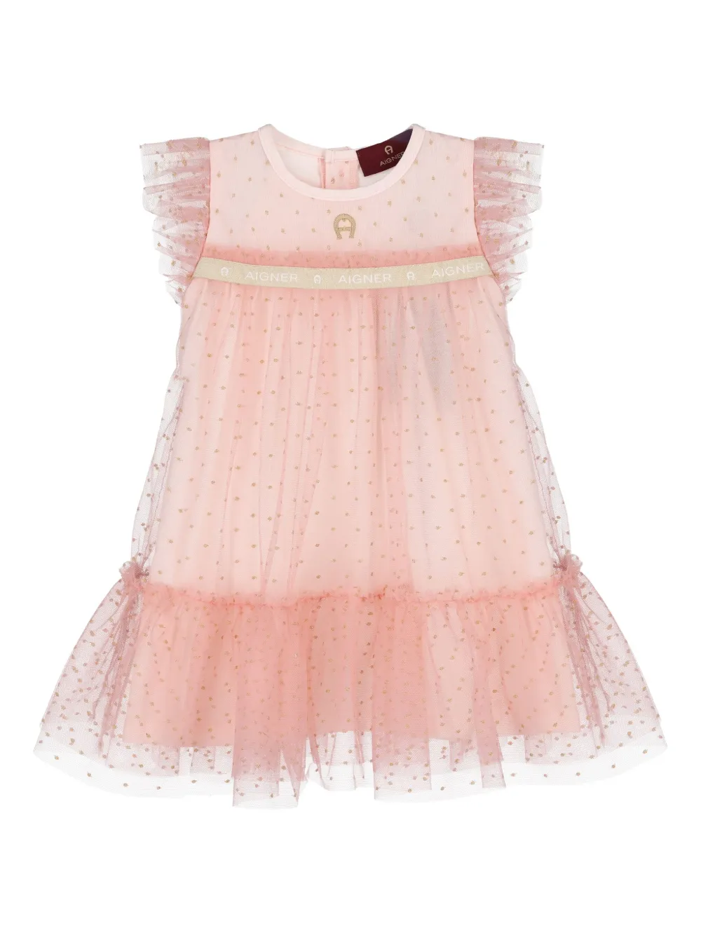 

Платье из тюля с оборками Aigner Kids, розовый