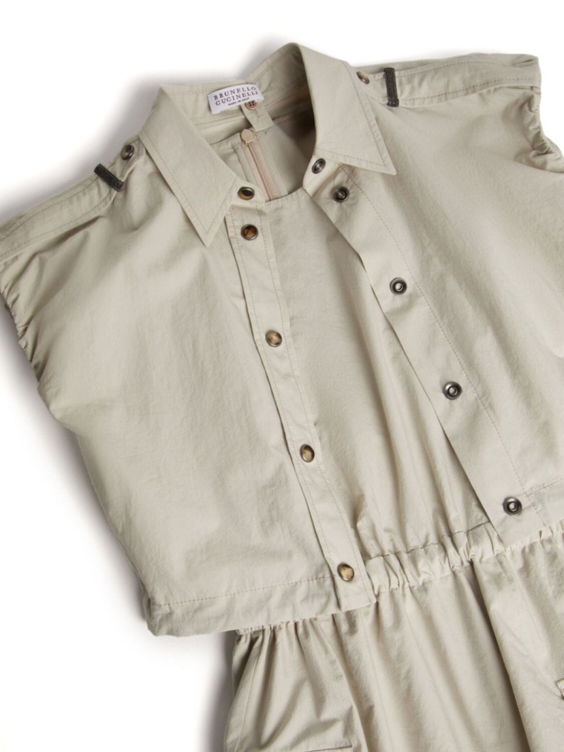 Brunello Cucinelli Kids многослойное платье, нейтральный цвет — фото 3