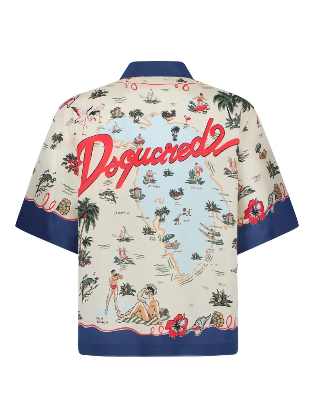 Рубашка с узором в стиле «Алоха» Dsquared2, нейтральный — фото 2