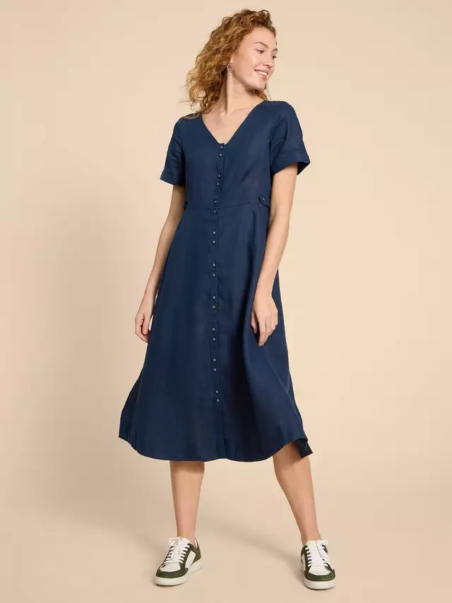 

Платье White Stuff Ivy Linen Midi, цвет dark navy