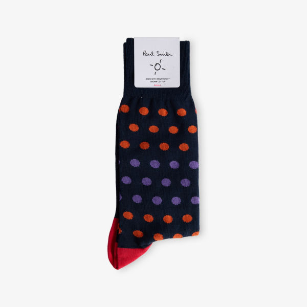 

Носки Paul Smith Kingston из смесового хлопка в горошек, синий