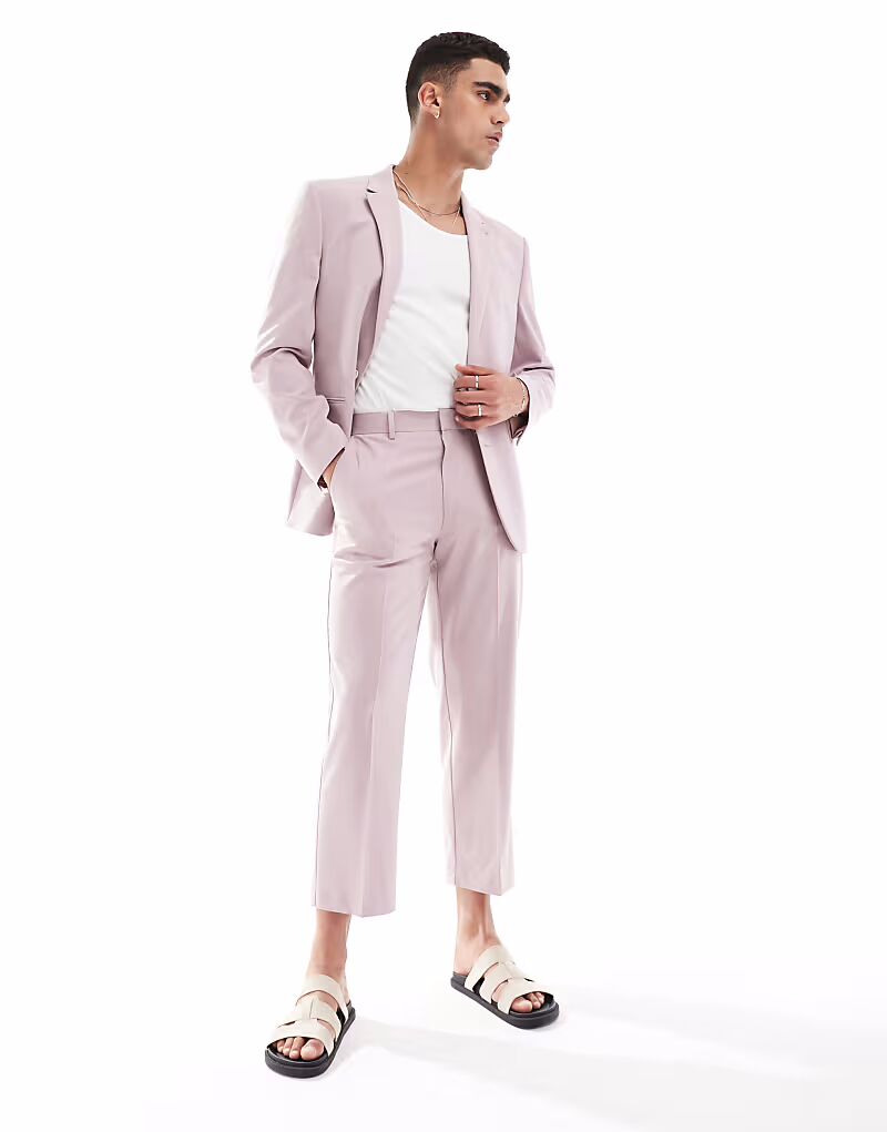 

Укороченные брюки прямого кроя ASOS DESIGN розового цвета