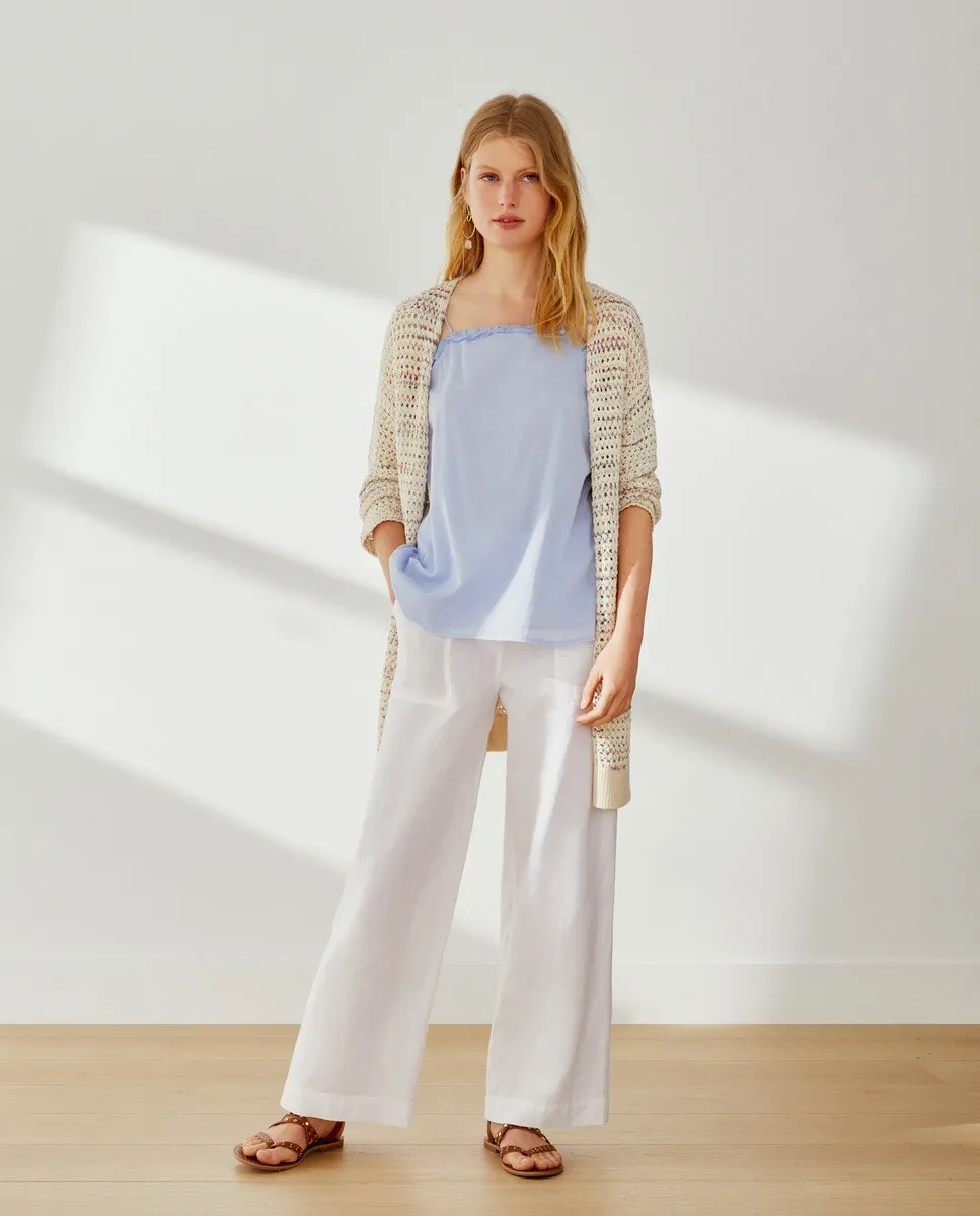 

Блуза без бретелек с бантом Southern Cotton, цвет Añil