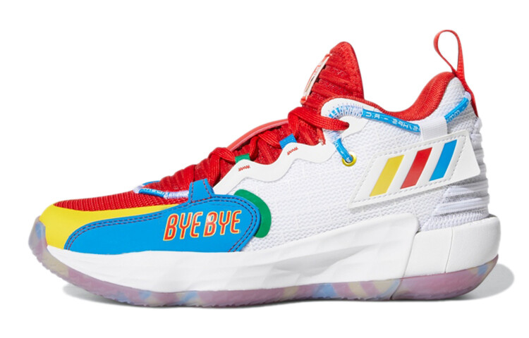 

Баскетбольные кроссовки D Lillard 7 Kids GS Mid-top белые/красные Adidas