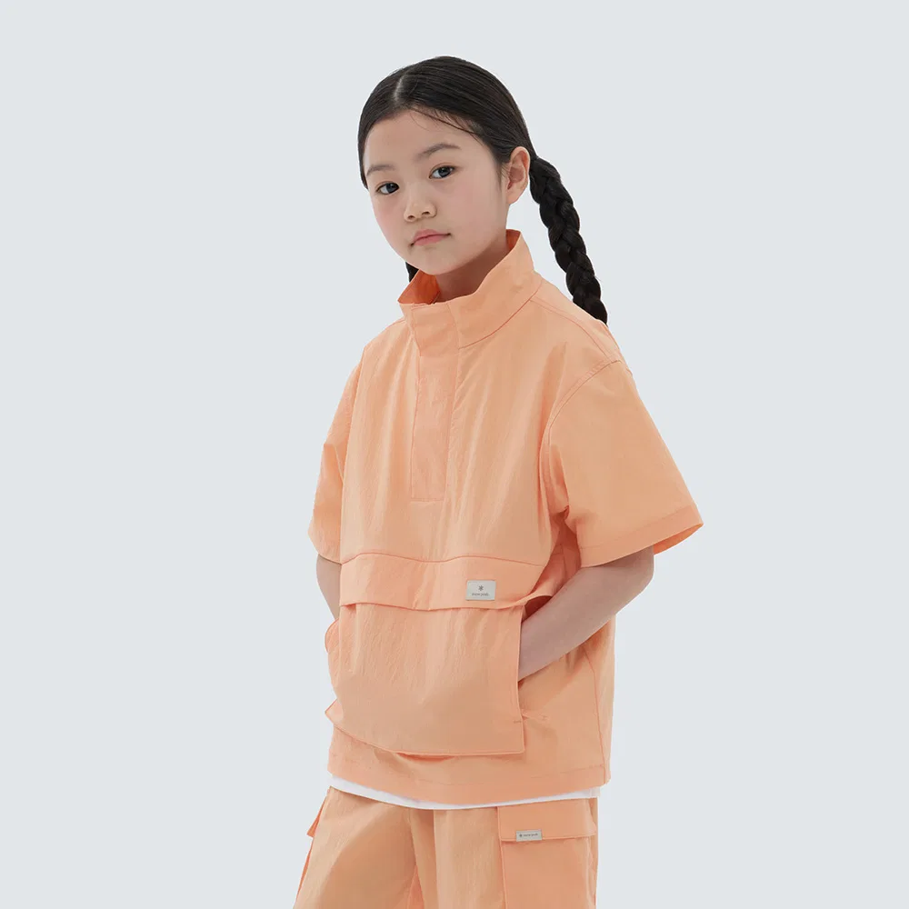 Детский анорак Root с воротником-стойкой и коротким рукавом светло-оранжевый от Snowpeak Apparel Kids