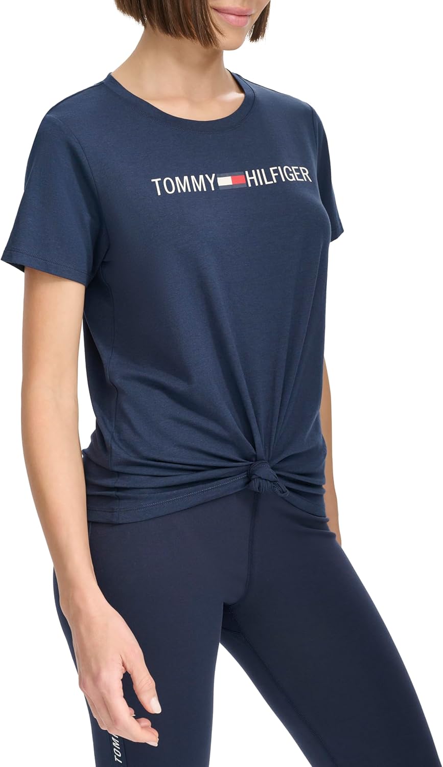 Женская футболка с графическим логотипом Tommy Hilfiger, Navy — фото 3