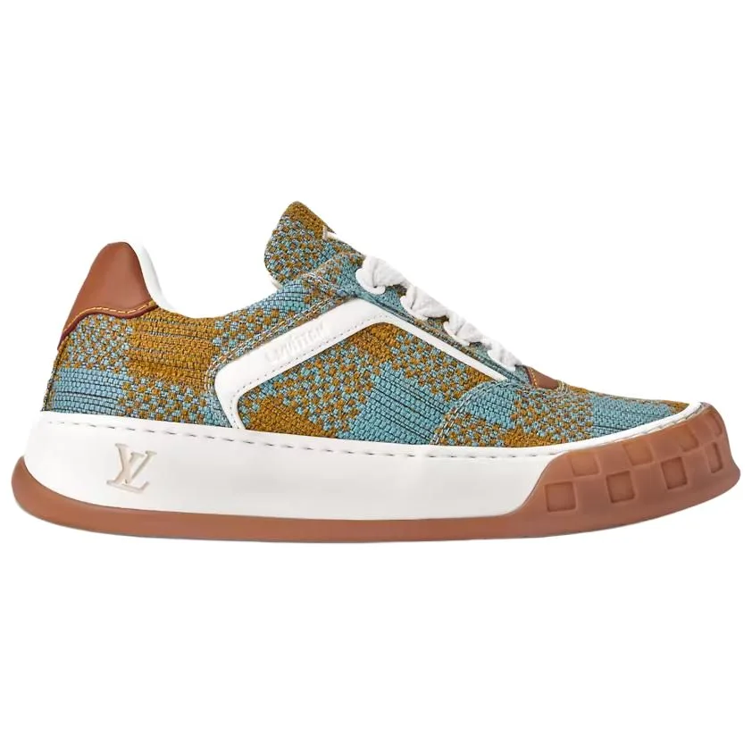 LOUIS VUITTON Кроссовки для скейтбординга Tilted Canvas Low Top мужские, морской синий — фото 3
