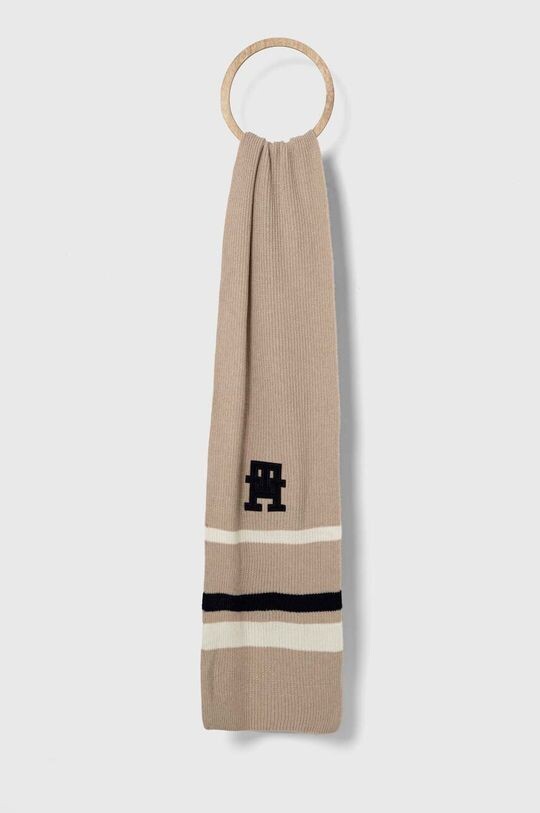 

Шарф из смесовой шерсти Tommy Hilfiger, бежевый