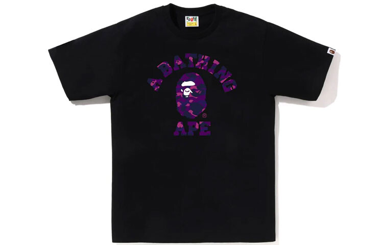 

Футболка BAPE Color Camo College, весна-лето 23 A Bathing Ape, черный/синий