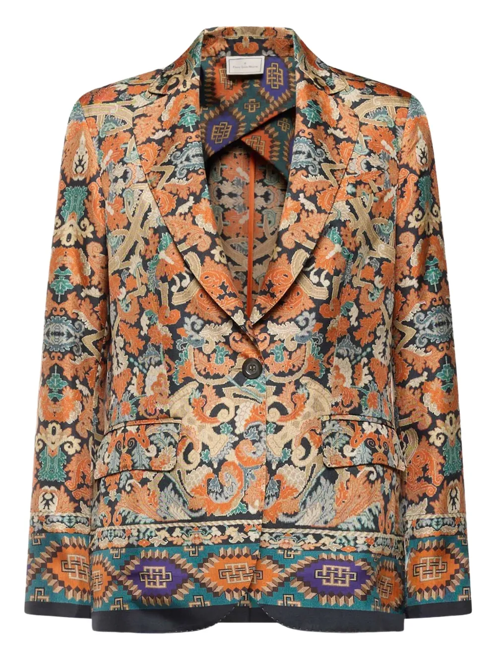 

Однобортный пиджак с принтом «пейсли» Pierre-Louis Mascia, оранжевый