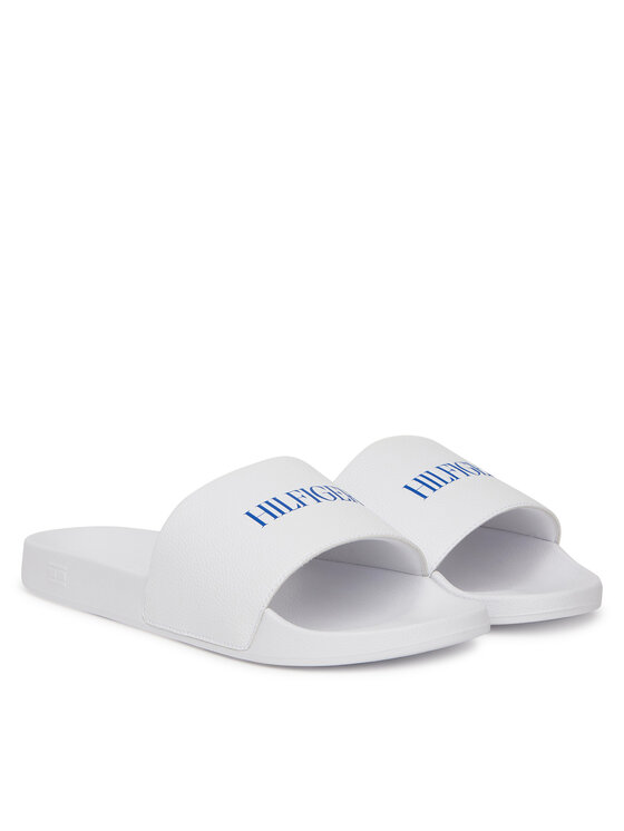 Мюли Hilfiger Print Tumble Pool Slide FM0FM05505 Tommy Hilfiger, белый — фото 2