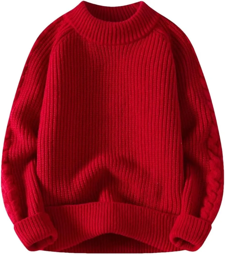 

Мужской свитер с круглым вырезом, вязаный, свободного кроя Nlievara