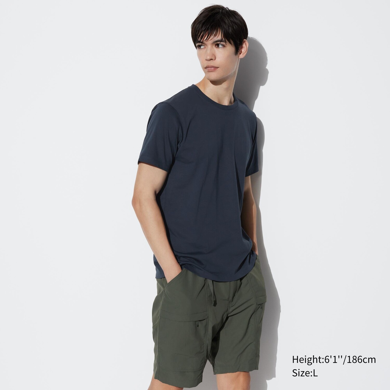 

Футболка Uniqlo Supima с короткими рукавами, темно - синий