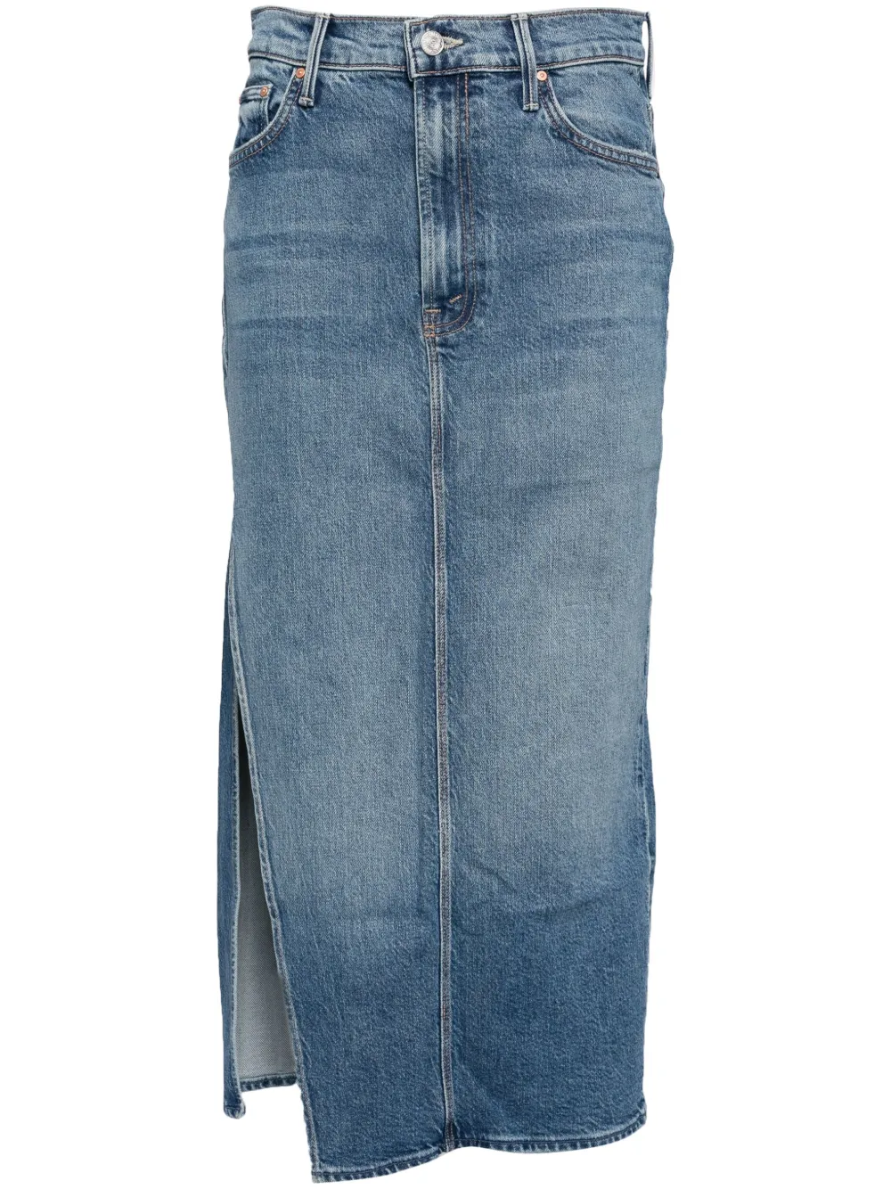 

Джинсовая юбка миди The Split Second MOTHER, синий