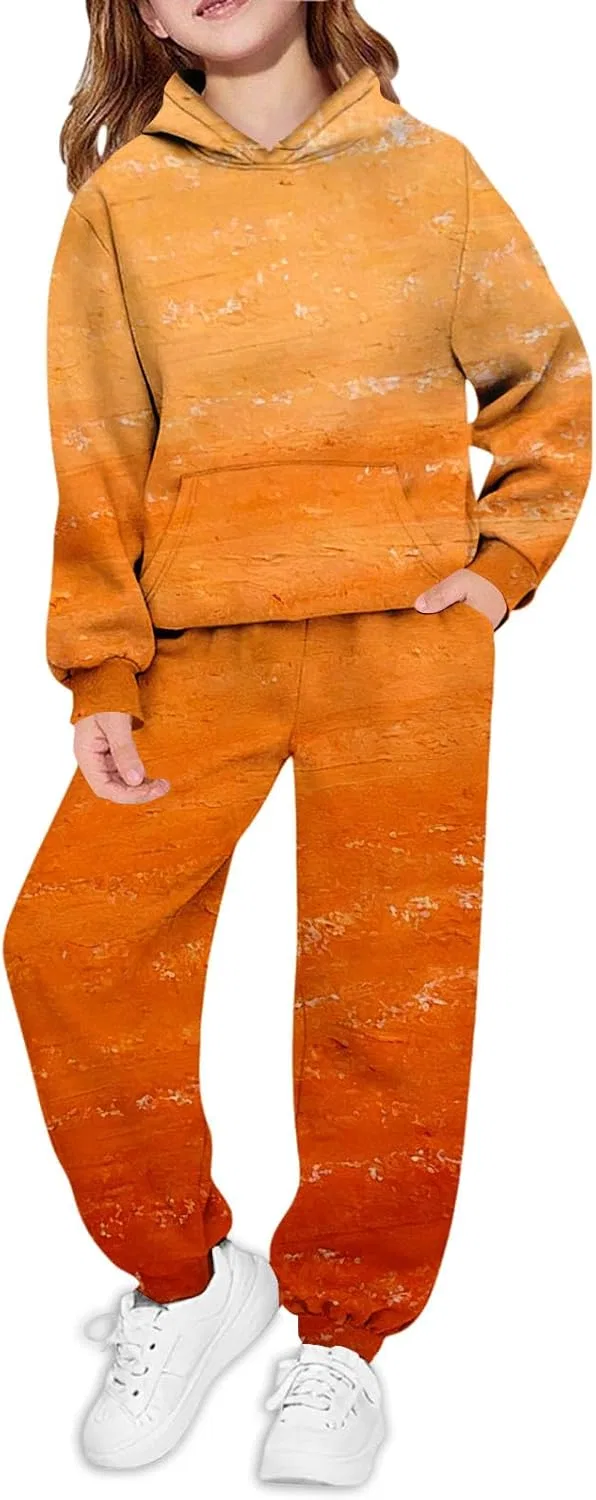 Детский спортивный костюм из 2 предметов с капюшоном, Orange