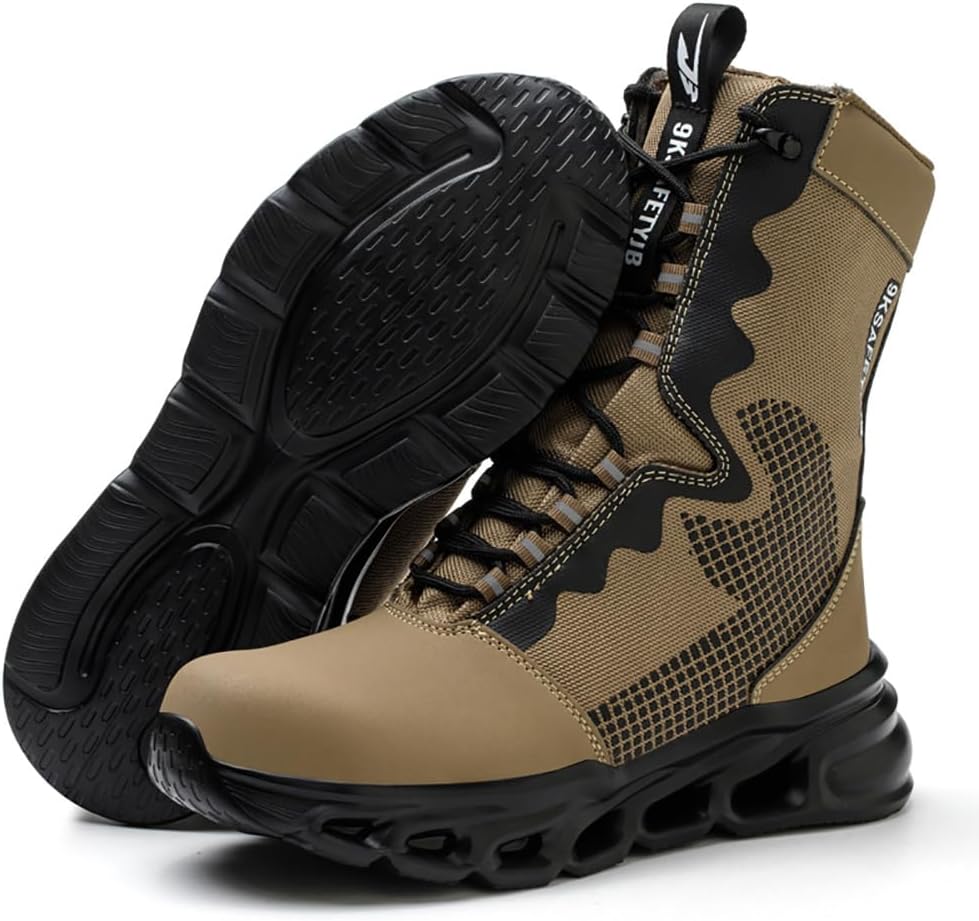 

Ботинки lmprock унисекс с тактическим стальным носком, противо-прокольной стойкостью, амортизирующей подошвой, дышащие, водо- и скользкозащитные, высокие, неразрушимые защитные обувь, хаки