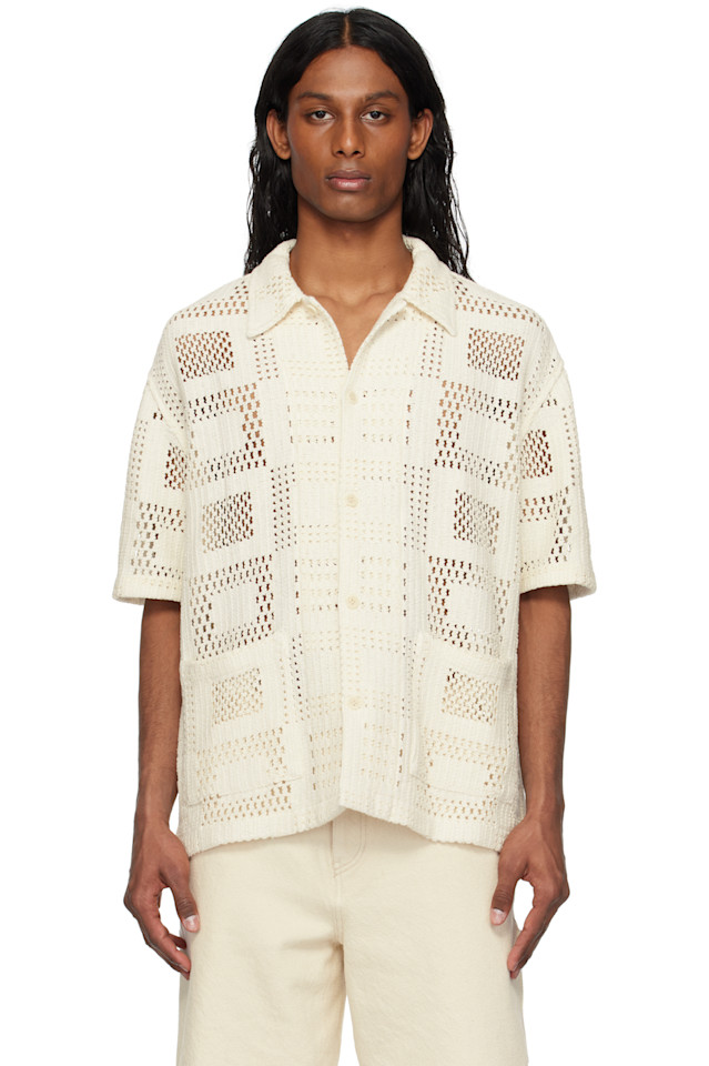 

Открытая вязаная рубашка Solid Homme, цвет off-white