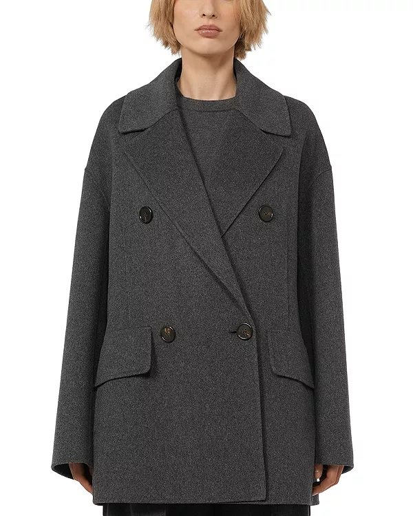 

Короткое шерстяное пальто Max Mara, серый