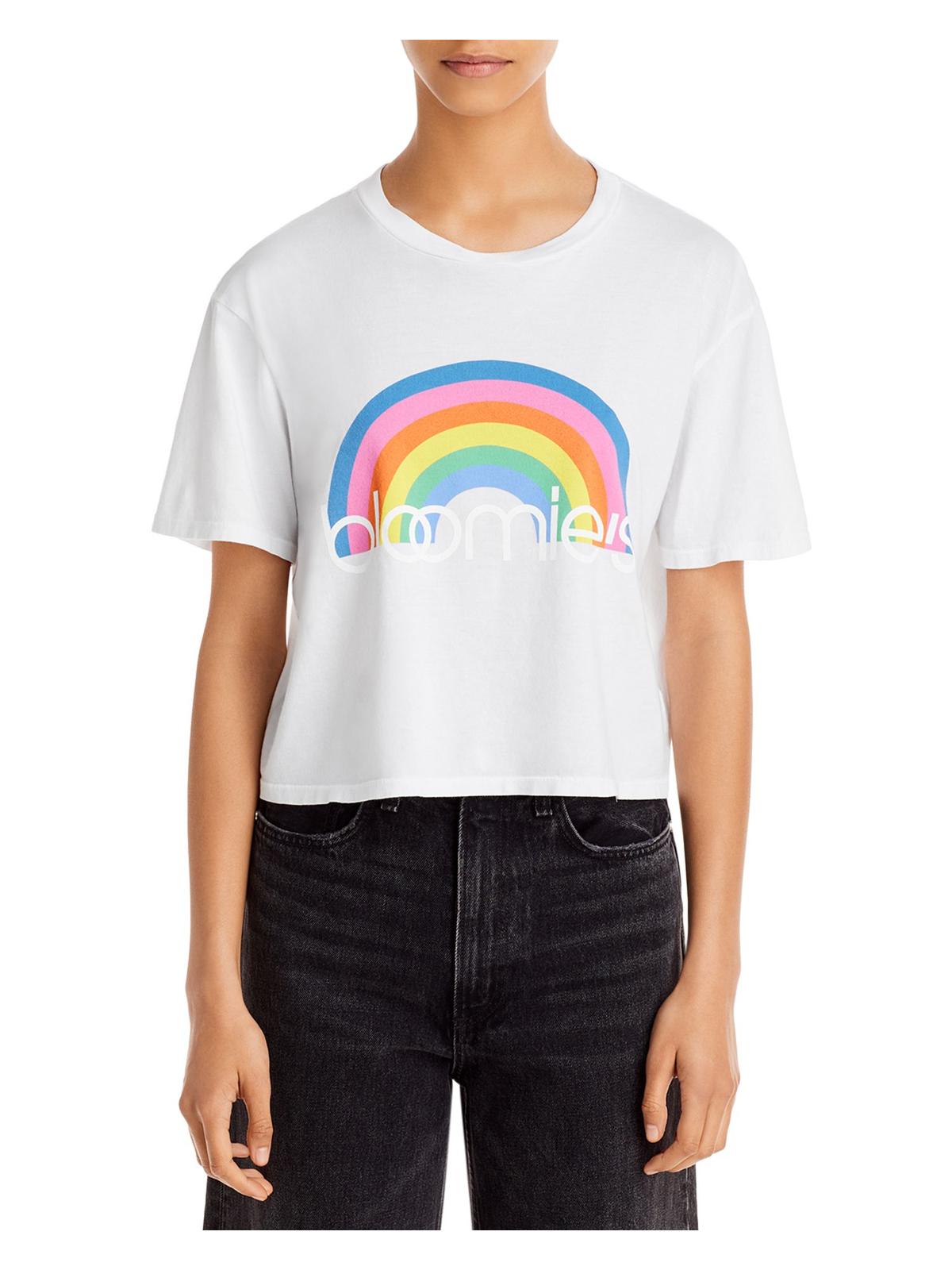 

Женская футболка с рисунком Rainbow, свободный крой Bloomies, белый