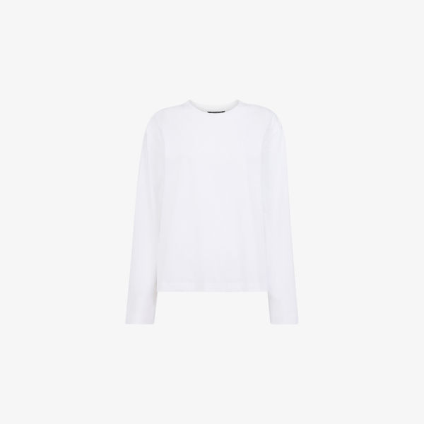 

Футболка из хлопка с длинным рукавом Relaxed-Fit Whistles, белый