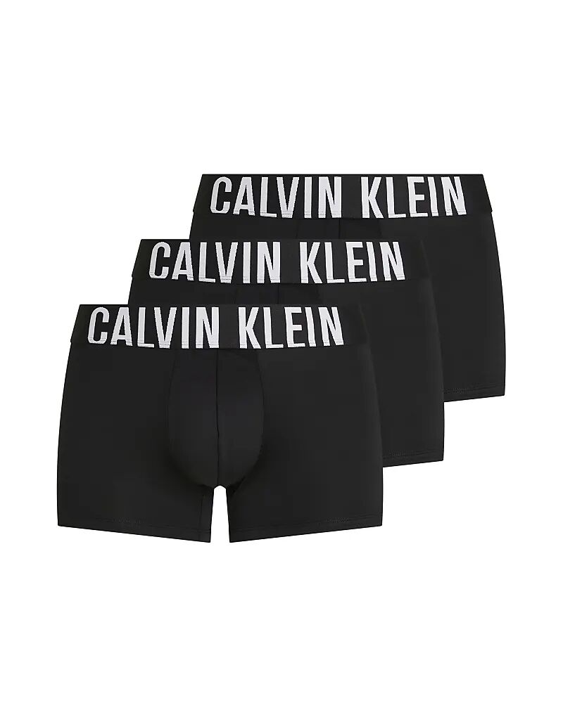 

Комплект из 3 трусов Calvin Klein Intense Power черного цвета с зелено-серым поясом