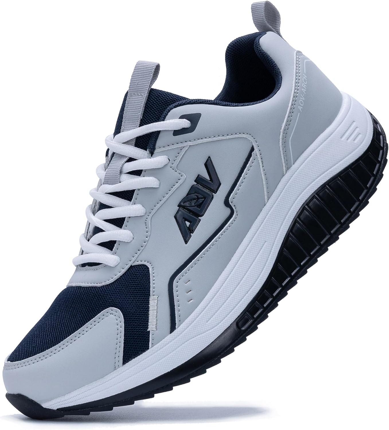 

Мужские кроссовки для ходьбы с поддержкой свода стопы, ортопедические кроссовки для тенниса при боли в стопе, подошве и фасциите Zf Zefuher, серый