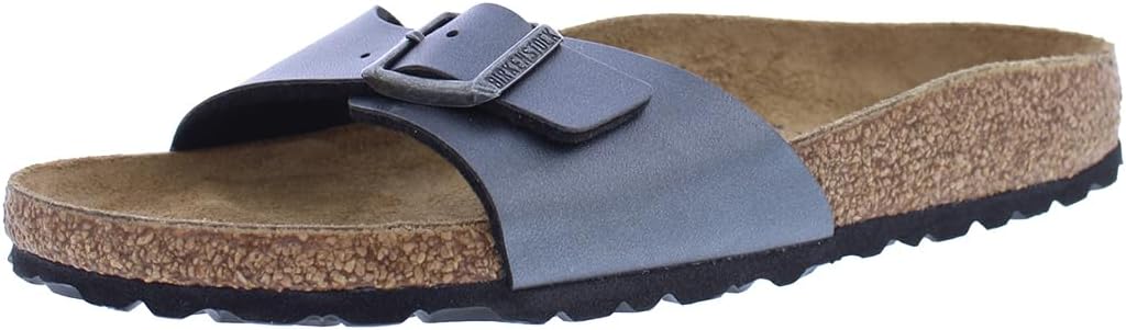 

Женские сандалии Birkenstock Madrid с открытым носком, черно-белая кожа