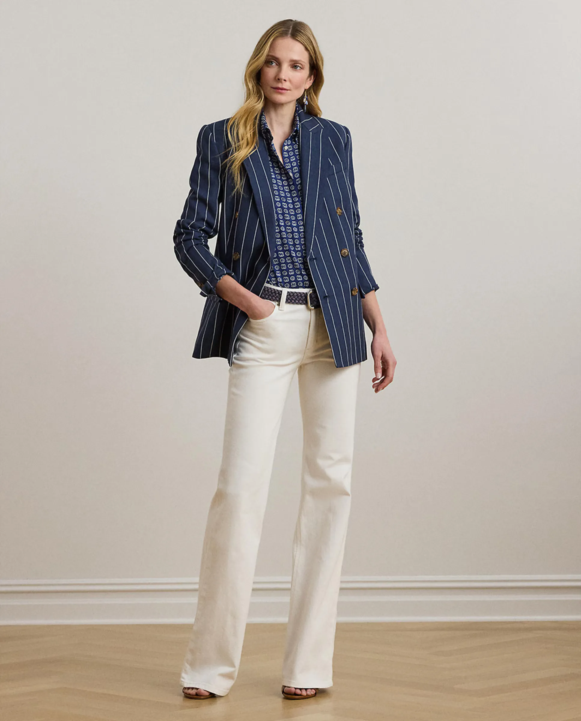 

Женские ковбойские брюки-клеш с широкой штаниной Lauren Ralph Lauren, белый