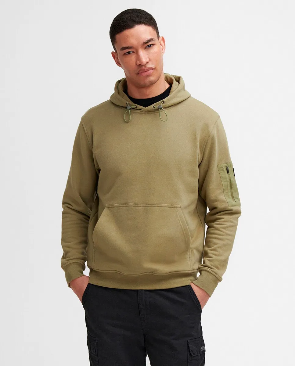 

Мужская толстовка с карманом-кенгуру и декоративной нашивкой Barbour, зеленый