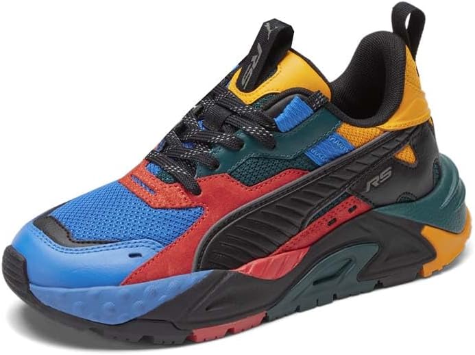 Детские кроссовки PUMA для мальчиков Rs-Trck с цветной шнуровкой- черные, синие — фото 2