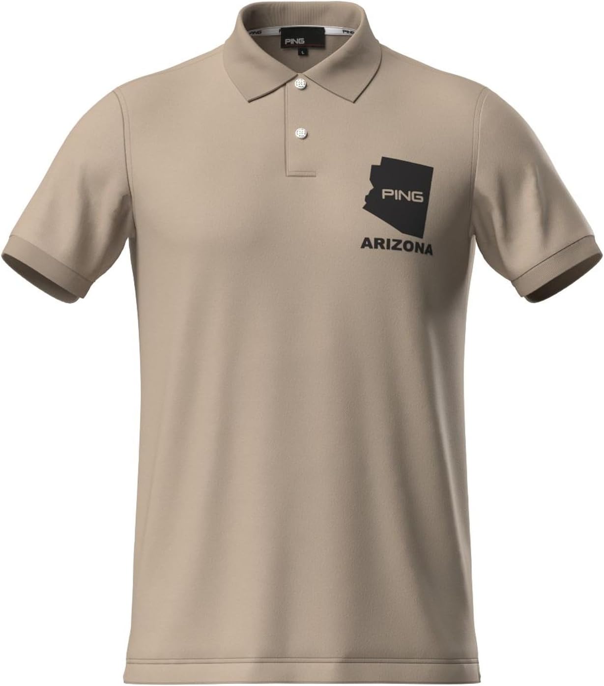 

Мужская поло-рубашка Ping с коротким рукавом (с логотипом-пазлом, эластичная ткань) / для гольфа / 621-4260807, бежевый