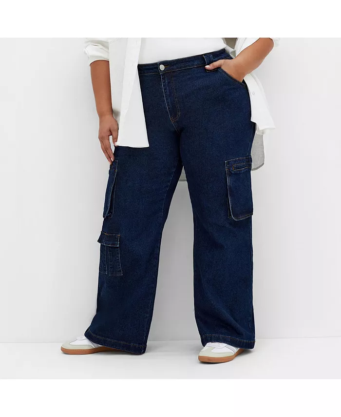 

Джинсы Karlee Pocket размера Plus CITY CHIC, синий
