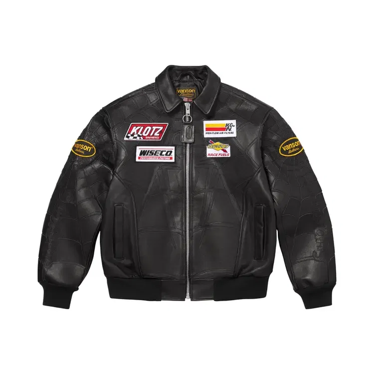 Куртка Supreme x Vanson Leathers Spider-Man, черный