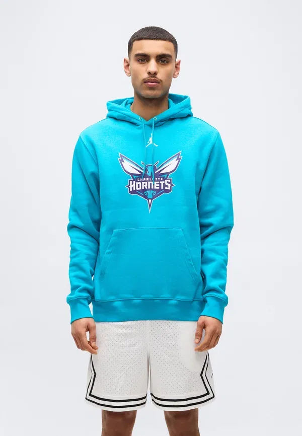 Футболка NBA Charlotte Hornets Club Wear Nike Performance, цвет быстрый бирюзовый/белый