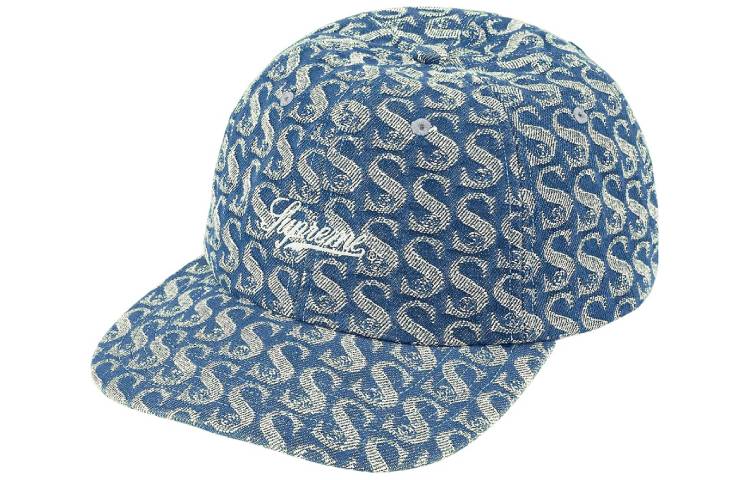 

Supreme Шестипанельная кепка Monogram Denim, Blue