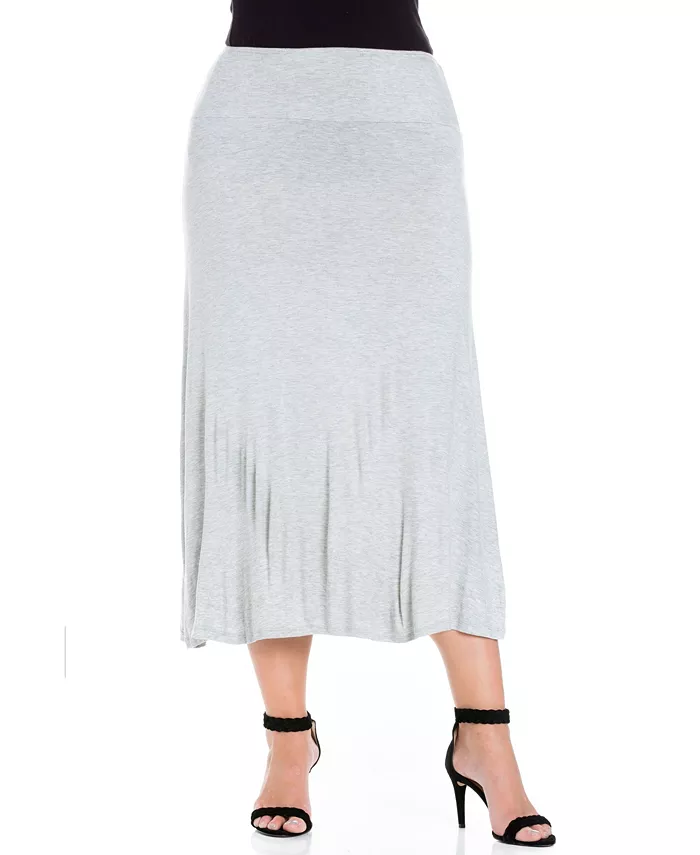 

Юбка макси больших размеров 24seven Comfort Apparel, серый